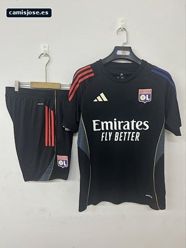 25/26 Olympique lyonnais camiseta de entrenamiento negra S-3XL
