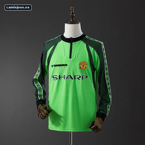 Manchester United 1998/99 Portero — Camiseta retro verde manga larga S-XXL