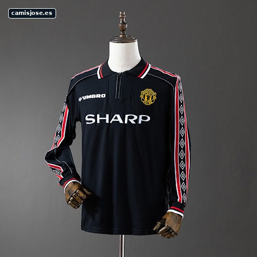 M‑U 1998/99 Negra Manga Larga Retro S‑XXL