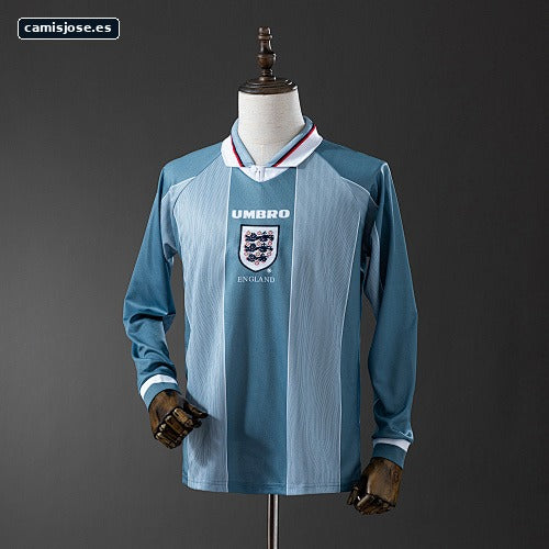 Inglaterra 1996 camiseta retro visitante manga larga S-XXL