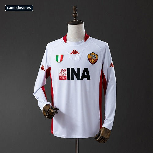 Roma 2001/02 Camiseta retro visitante manga larga S-XXL
