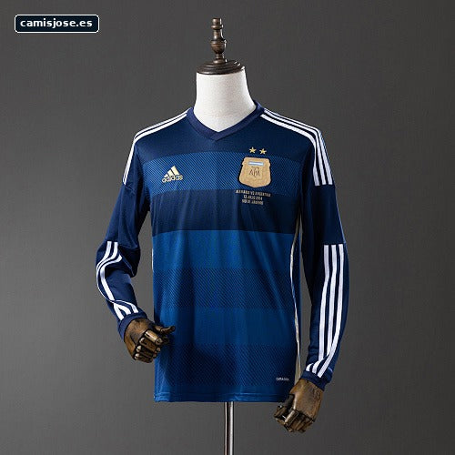 Argentina 2014 Camiseta retro visitante manga larga S-XXL