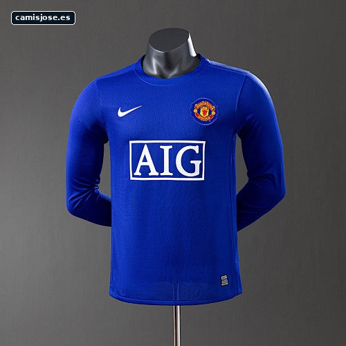 Manchester United 08/09 tercera visitante manga larga versión de jugador S-3XL
