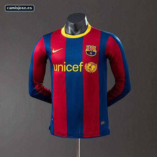 Barcelona 10/11 camiseta retro local manga larga versión jugador S-3XL