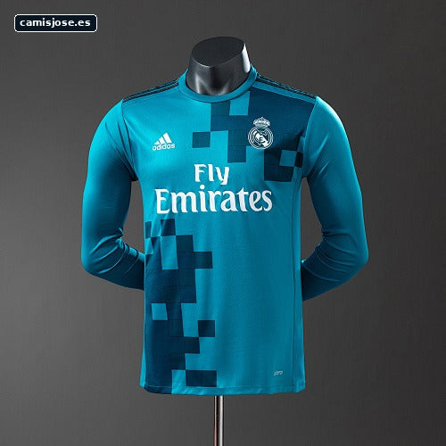 Real Madrid 17/18 tercera visitante manga larga versión jugador retro