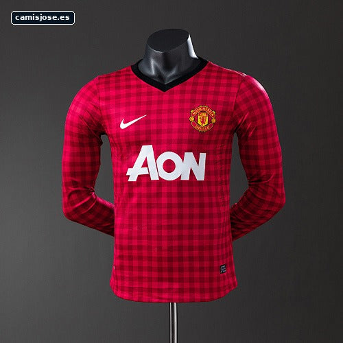M-U 12/13 camiseta local manga larga versión de jugador retro S-3XL