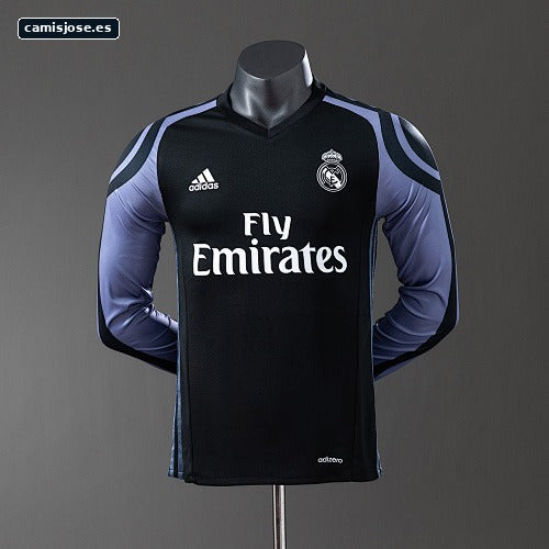 Real Madrid 16/17 tercera camiseta visitante manga larga versión de jugador retro S-3XL