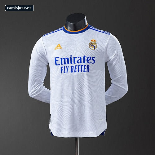 Real Madrid 21/22 camiseta retro local manga larga versión de jugador S-3XL