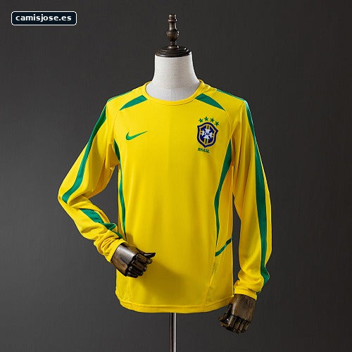 Brasil 2002 Camiseta retro local manga larga S-XXL