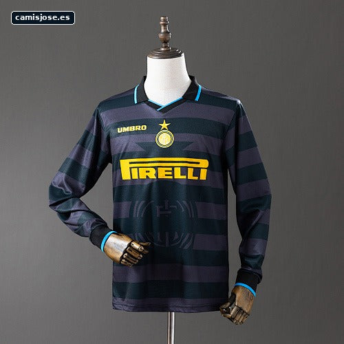 Inter Milan 97/98 tercera camiseta visitante retro manga larga S-XXL
