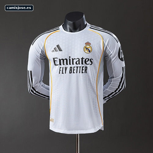 Real Madrid 25/26 Camiseta local manga larga versión de jugador S-3XL