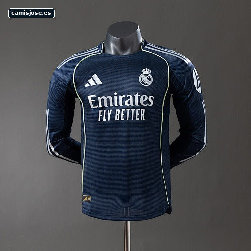 Real Madrid 25/26 Camiseta visitante manga larga versión de jugador S-3XL