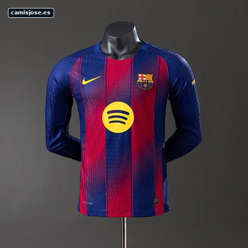 Barcelona 25/26 Camiseta local manga larga versión de jugador S-3XL