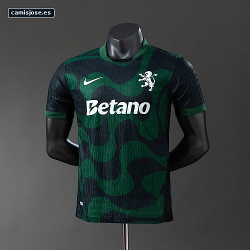 Sporting Lisbon 25/26 camiseta alternativa versión de jugador negra