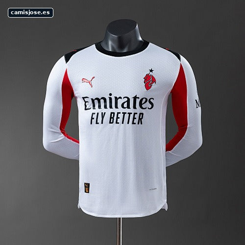 AC Milan 25/26 Camiseta visitante manga larga versión de jugador S-3XL