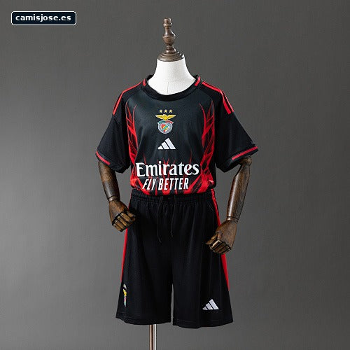 Benfica 25/26 camiseta de entrenamiento infantil negra Tallas 16-28