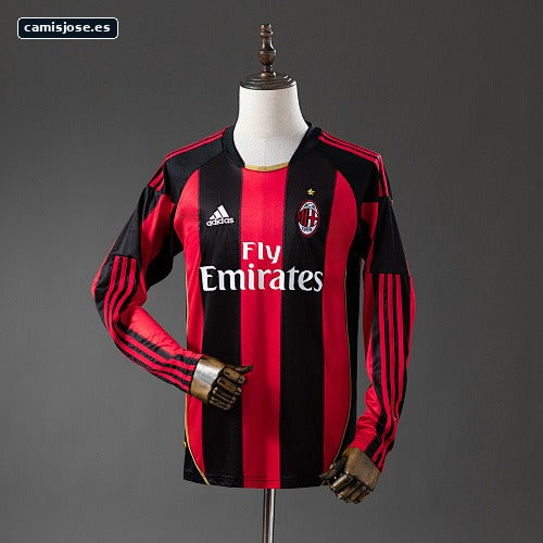 AC Milan 10/11 camiseta retro local manga larga S-XXL