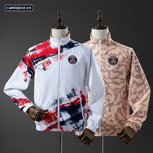 Chaqueta cortavientos reversible PSG - White & Brown S-XXL