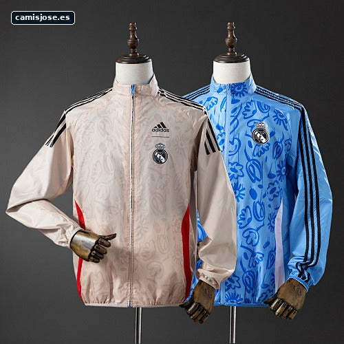 Chaqueta cortavientos reversible Real Madrid - Beige & Blue S-XXL