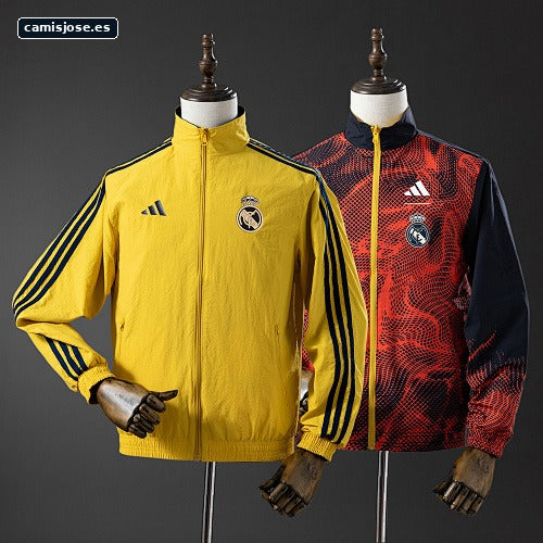 Chaqueta cortavientos reversible Real Madrid - Yellow & Red S-XXL