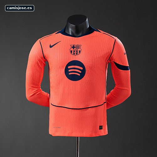 Camiseta Barcelona 25/26 tercera visitante versión de jugador manga larga S-3XL