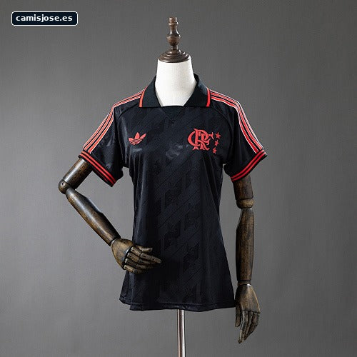 Flamengo 25/26 Lifestyler retro - camiseta femenina negra S-XXL