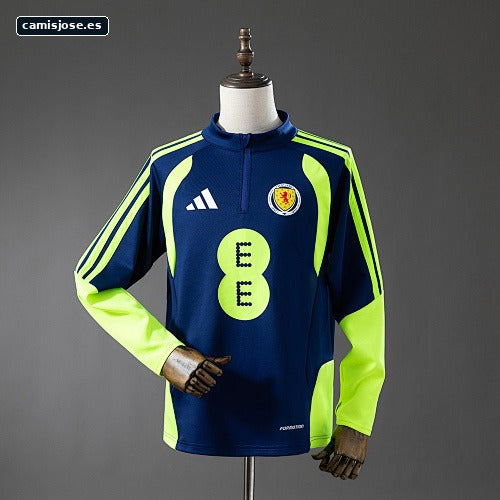 Escocia 2026 Camiseta de entrenamiento azul marino y verde fluorescente S-XXL