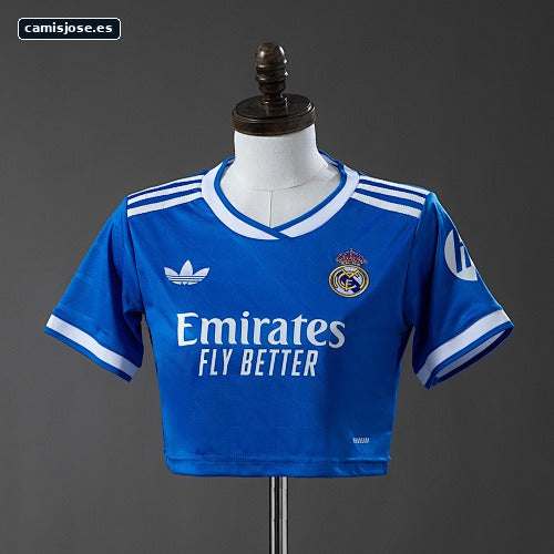 Real Madrid 25/26 crop top femenino tercera visitante S-XXL