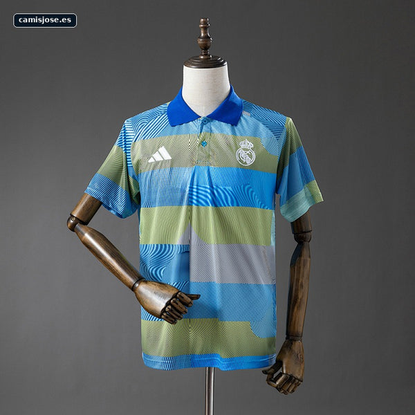 Real Madrid 25/26 polo - verde a rayas S-XXL