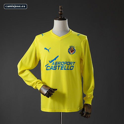 Villarreal 08/09 camiseta local retro manga larga S-XXL