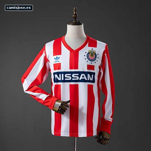 Chivas de Guadalajara 90/91 camiseta local manga larga retro S-XXL