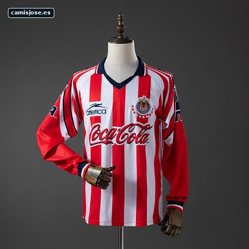 Chivas Guadalajara 98/99 camiseta local manga larga retro S-XXL