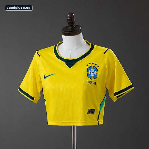 Brasil 2026 Camiseta crop femenina local S-XXL