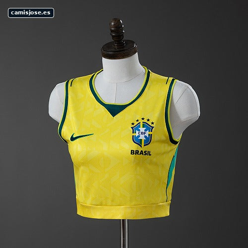 Brasil 2026 Camiseta crop femenina local S-XXL
