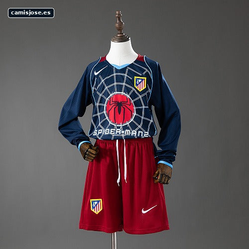 Atletico Madrid 04/05 Visitante Retro Camiseta infantil manga larga Talla 16-28