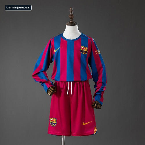Barcelona 05/06 Local (UEFA Champions League) Retro Camiseta infantil manga larga Talla 16-28