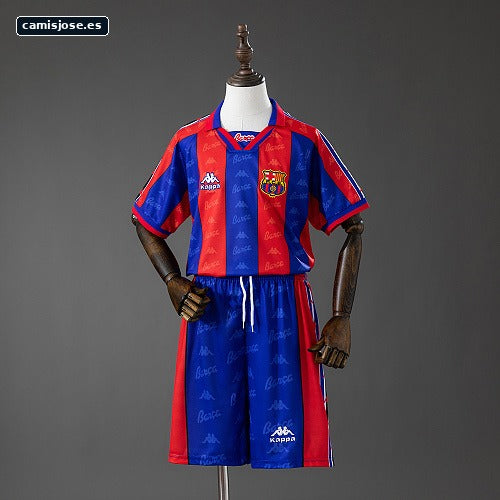 Barcelona 96/97 Local Retro Camiseta infantil Talla 16-28
