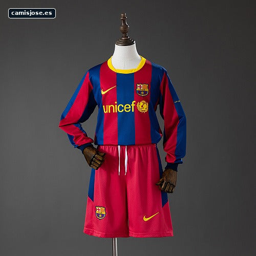 Barcelona 10/11 local retro manga larga infantil talla 16-28