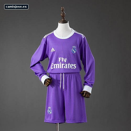 Real Madrid 16/17 visitante retro manga larga infantil talla 16-28
