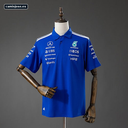 Mercedes-AMG Team 2026 Traje de carrera F1 Polo azul S-5XL