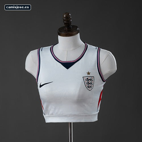 Inglaterra 2026 Top corto femenino tipo camiseta local Tallas S-XXL