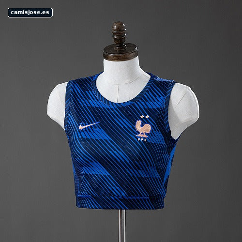 Francia 2026 Top corto femenino tipo camiseta local Tallas S-XXL