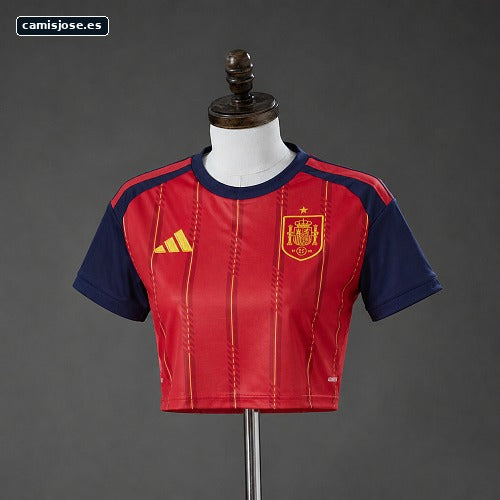 España 2026 Local Top Corto Femenino camiseta S-XXL