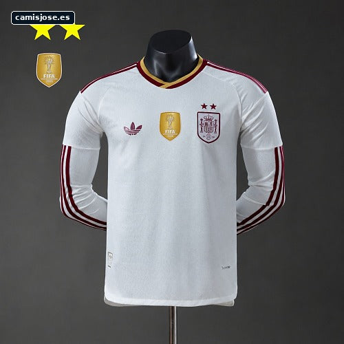 Camiseta España 2026 Visitante Edición Campeón 2 estrellas Versión de jugador manga larga S-4XL