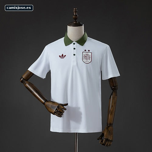 España 2026 Polo Lifestyler 2 Estrellas - Blanco S-3XL