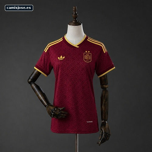 España 2026 edición especial 2 estrellas camiseta femenina granate S-XXL