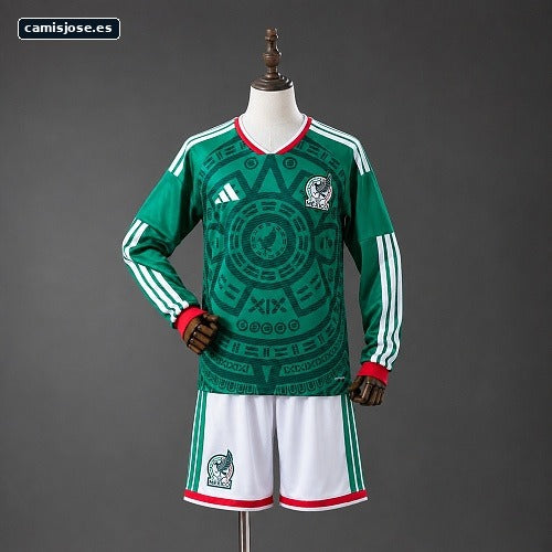 México 2026 Equipación local infantil manga larga Tallas 16-30