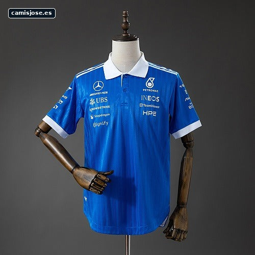 Mercedes-AMG Petronas F1 2026 polo azul versión de jugador S-5XL-1