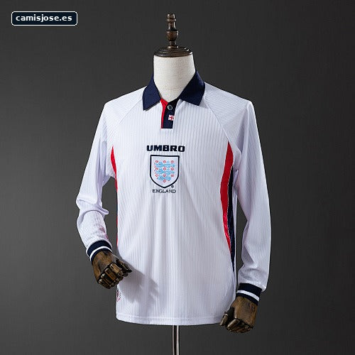 Retro 1998 Inglaterra manga larga local S-XXL