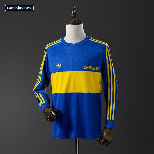 Retro manga larga 1981 Boca Juniors local S-XXL